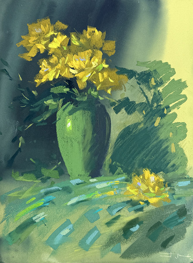 The Dialogue of Layers: Painting Expressive Flowers with Pastel Over Watercolor/Acrylic
